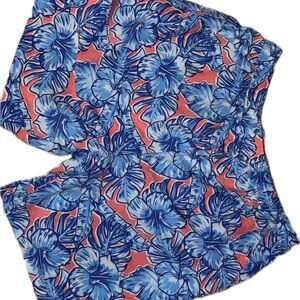Vineyard Vines Blue Floral on Coral Men’s Swim Trunks